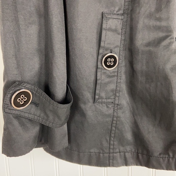 Worthington Black Button Down Water Resistant Floral Lined Spring Jacket - Picture 6 of 15